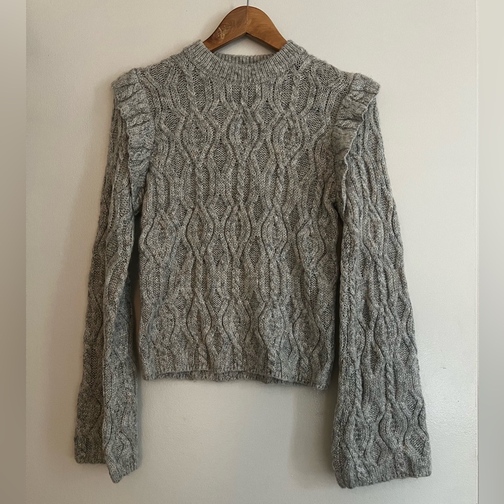 French Connection - silver/grey cable knit sweater